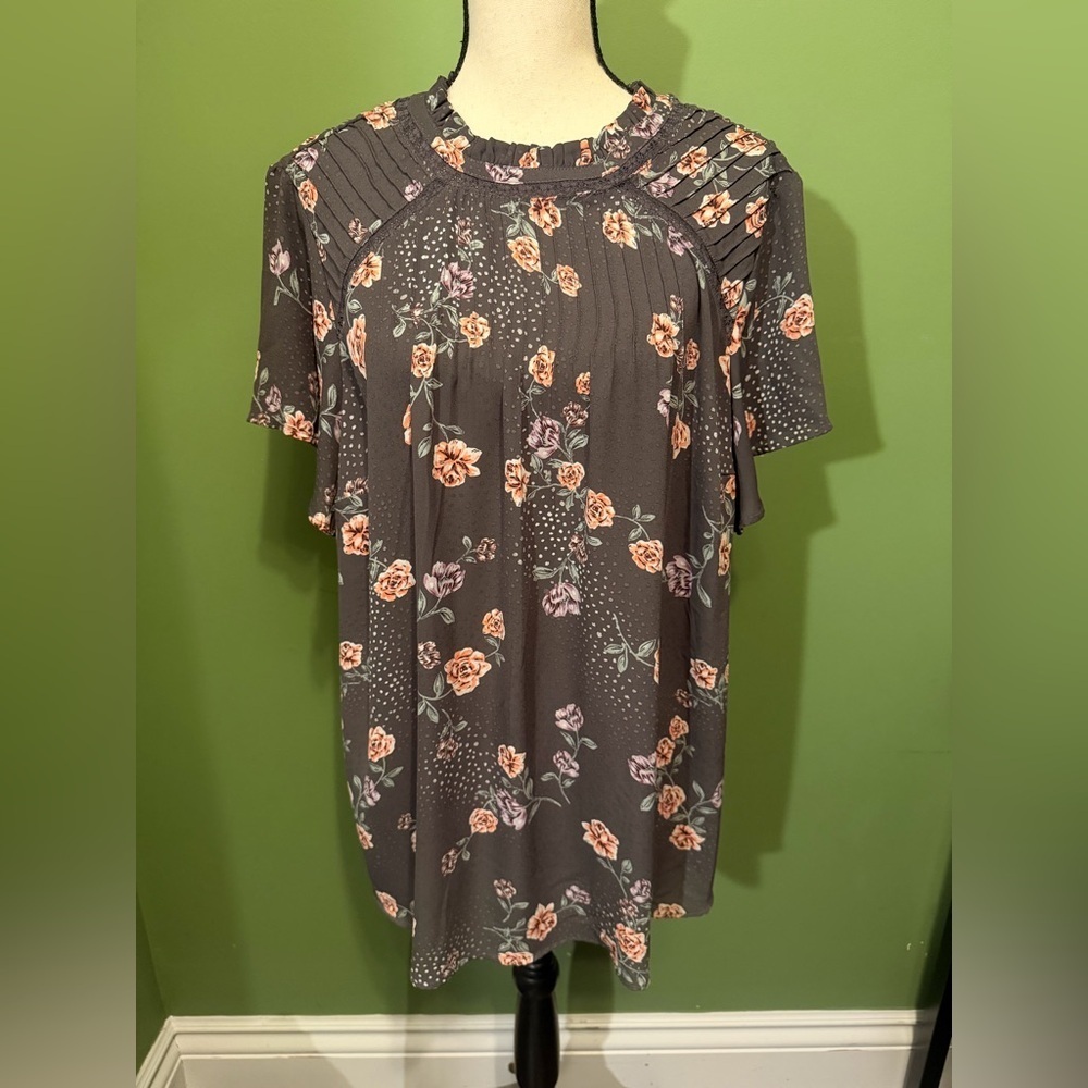 Torrid Dark grey Floral Blouse